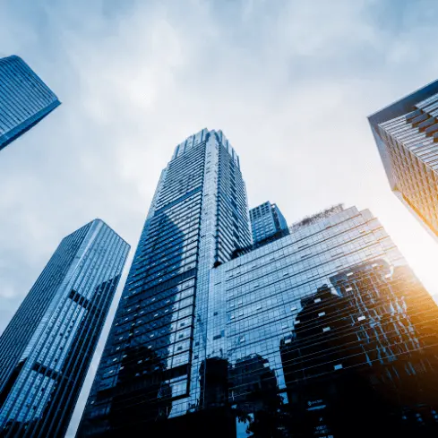Skyscrapers in a financial district